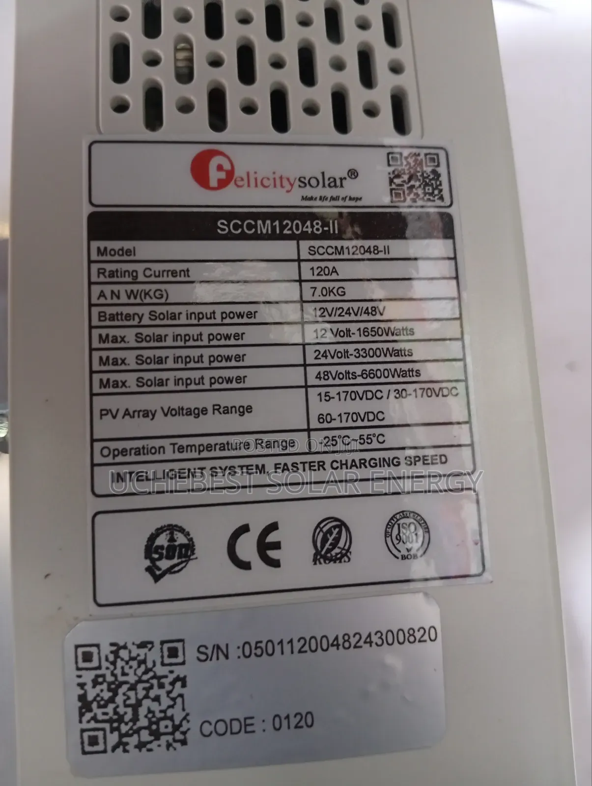 120a/24/48v Felicity MPPT Charge Control