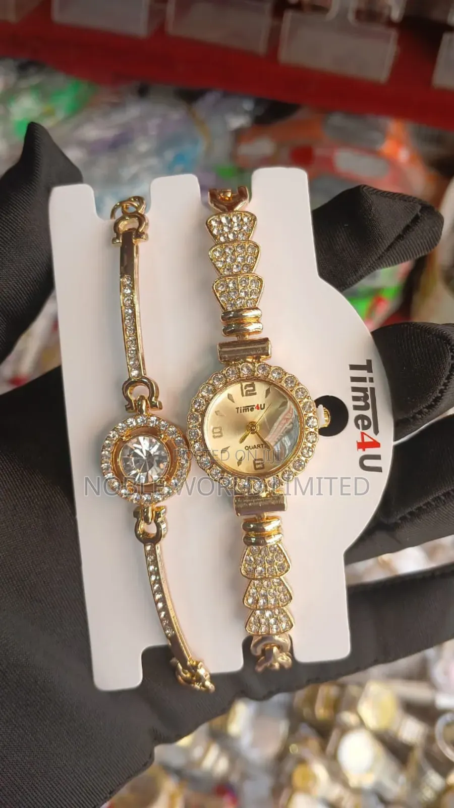 Female Gold Watch + Bracelet Rt 75b