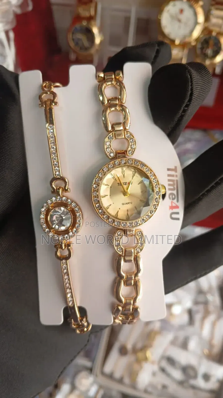 Female Gold Watch + Bracelet Rt 75b