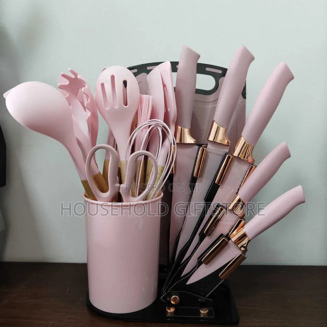 19pcs Silicone Spoon, Knives and Cutting Board