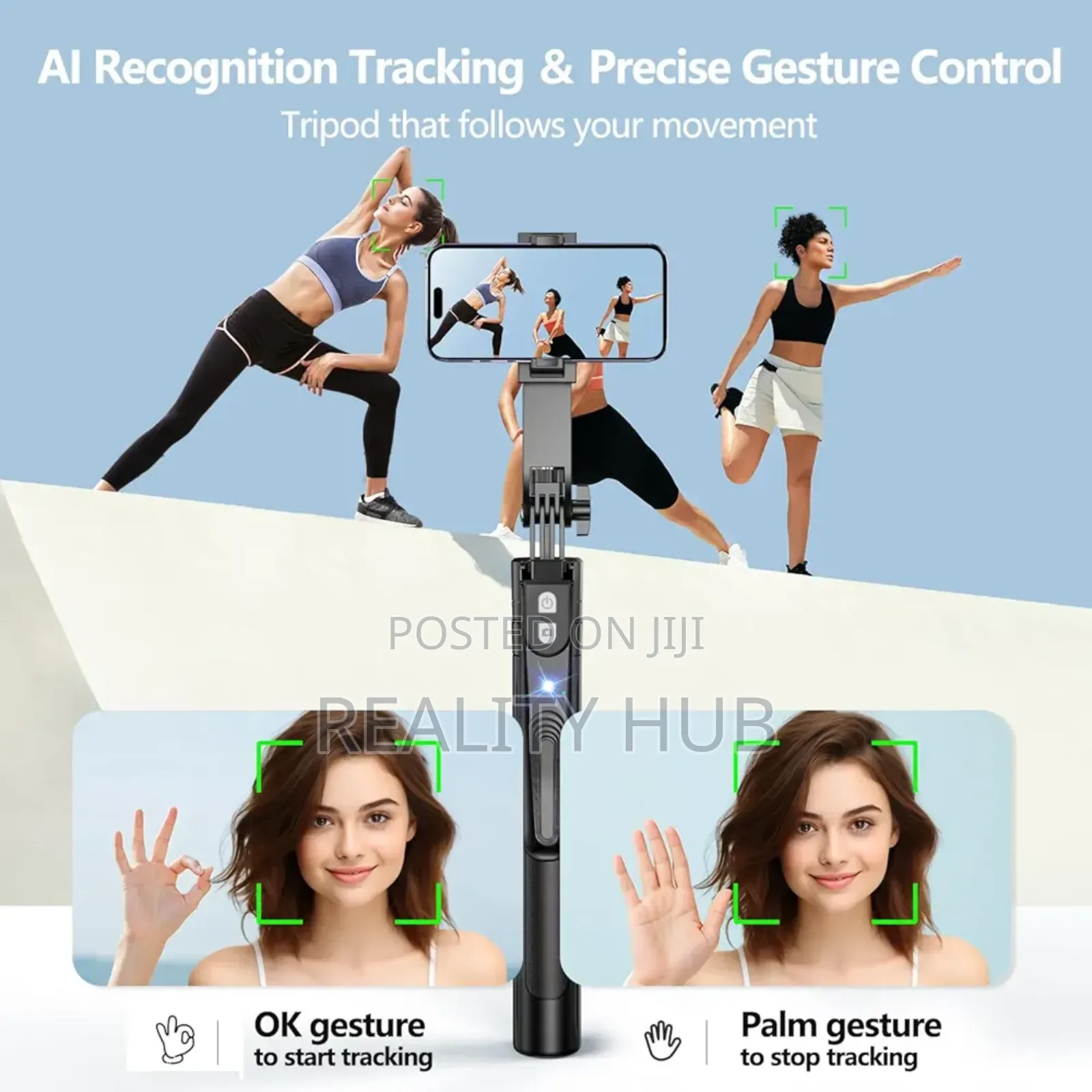 Auto Face Tracking Tripod 360° Rotation With Stand