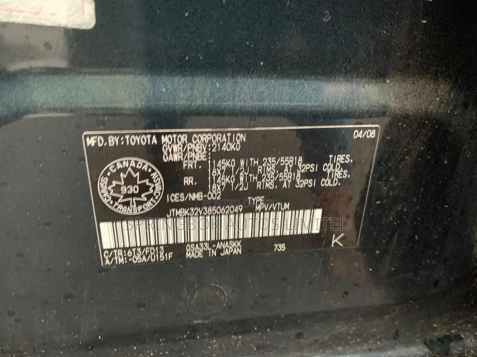 Toyota RAV4 3.5 Sport 2008 Gray