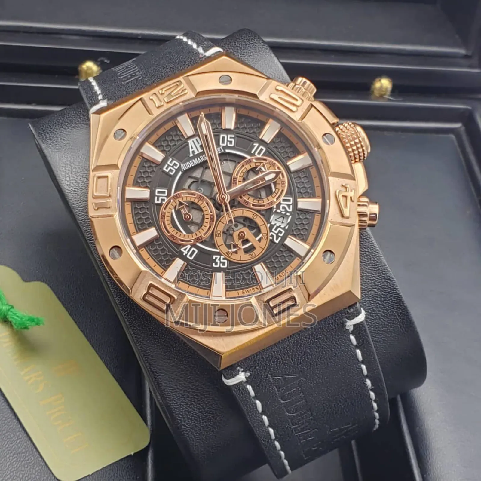 "Audemars Piguet Leather Chronograph Watch Replica for Men"