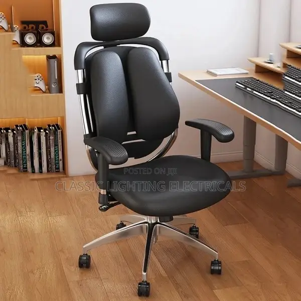 Black Leather Boys Office Chair Executive Classic Nordic