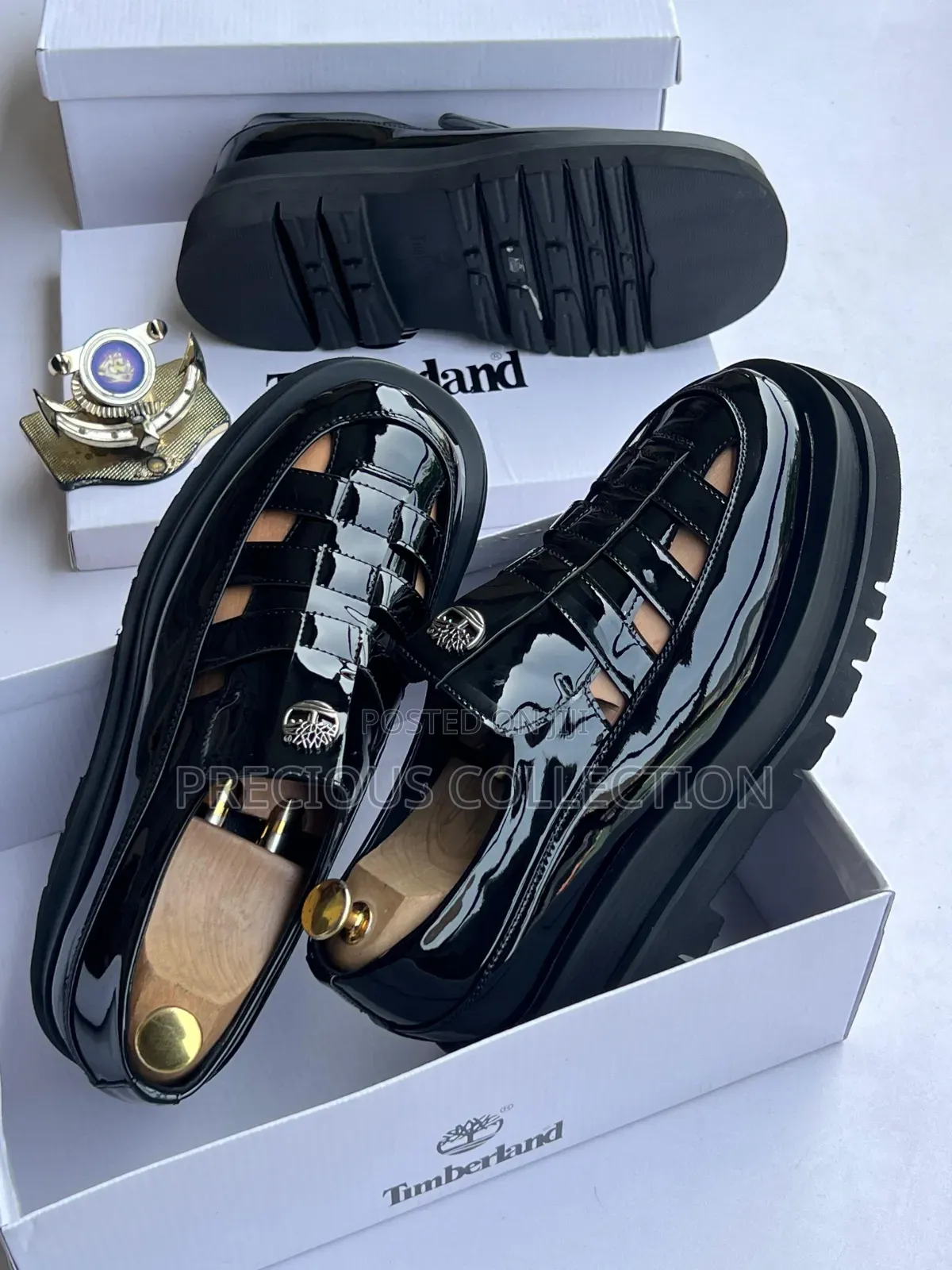 Mens Timberland Vintage Glossy Leather Sandal