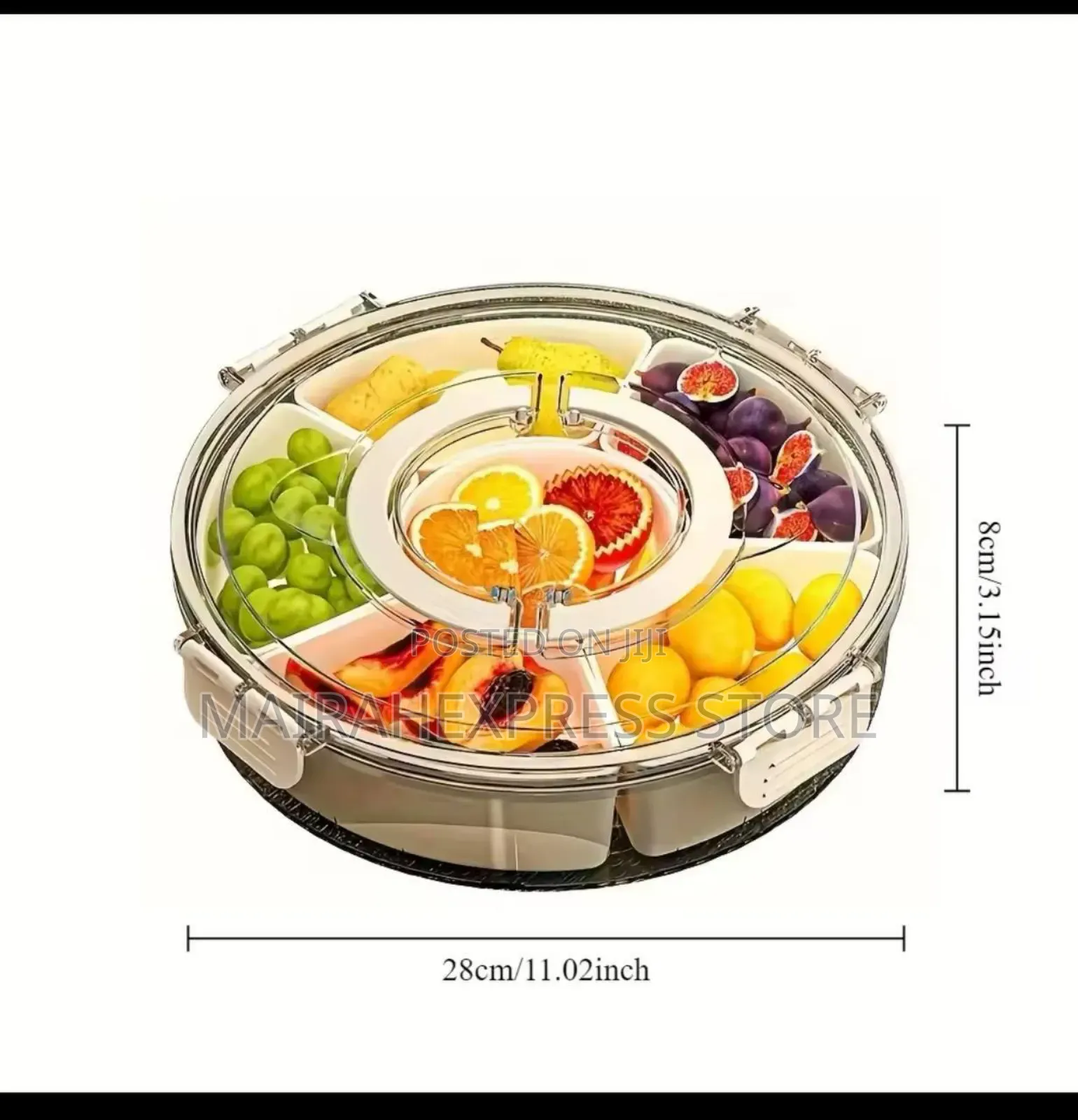 Rotating Snack Tray With Lid and Handle