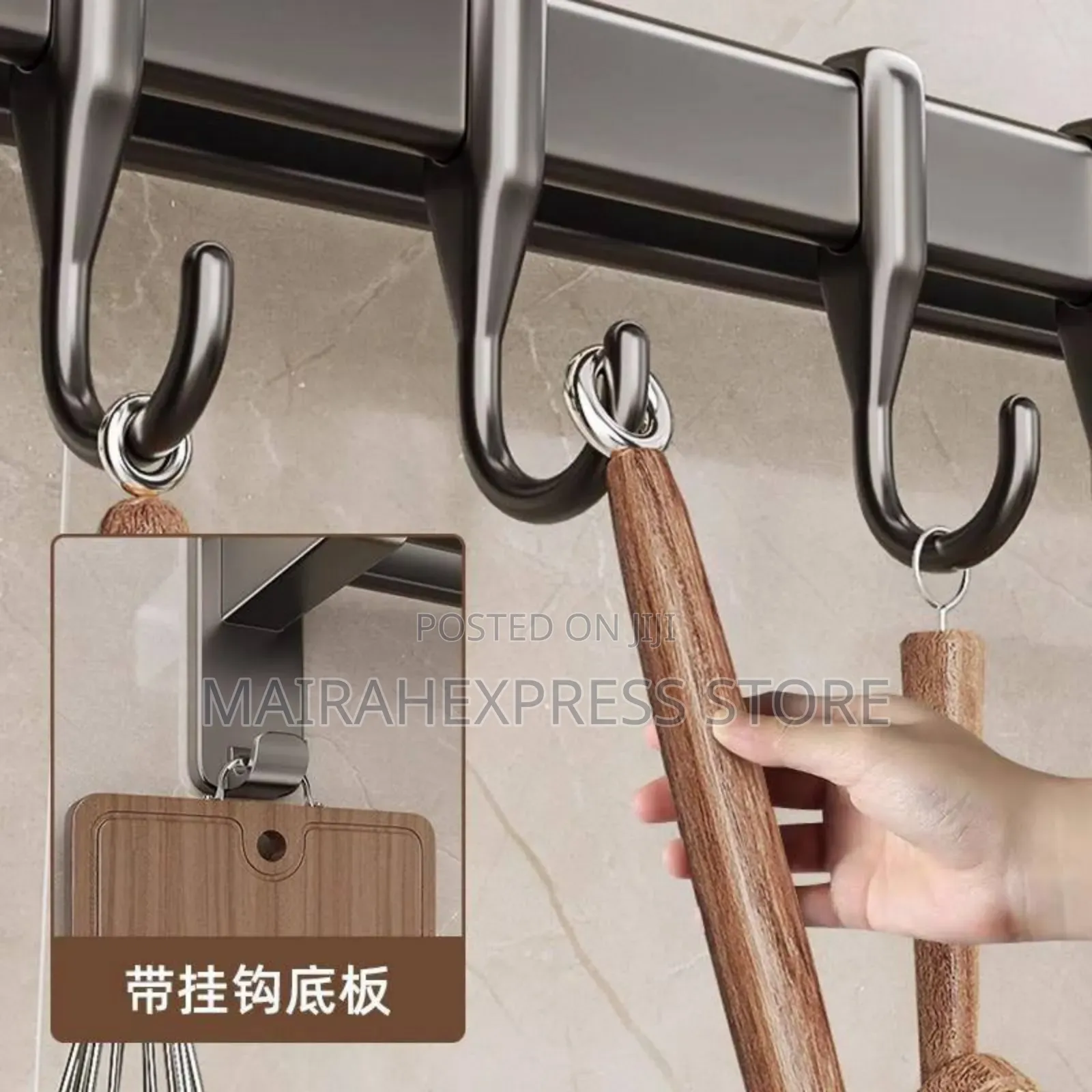 60cm Wall Mounted Free Punch Kitchen Rack/Hanger
