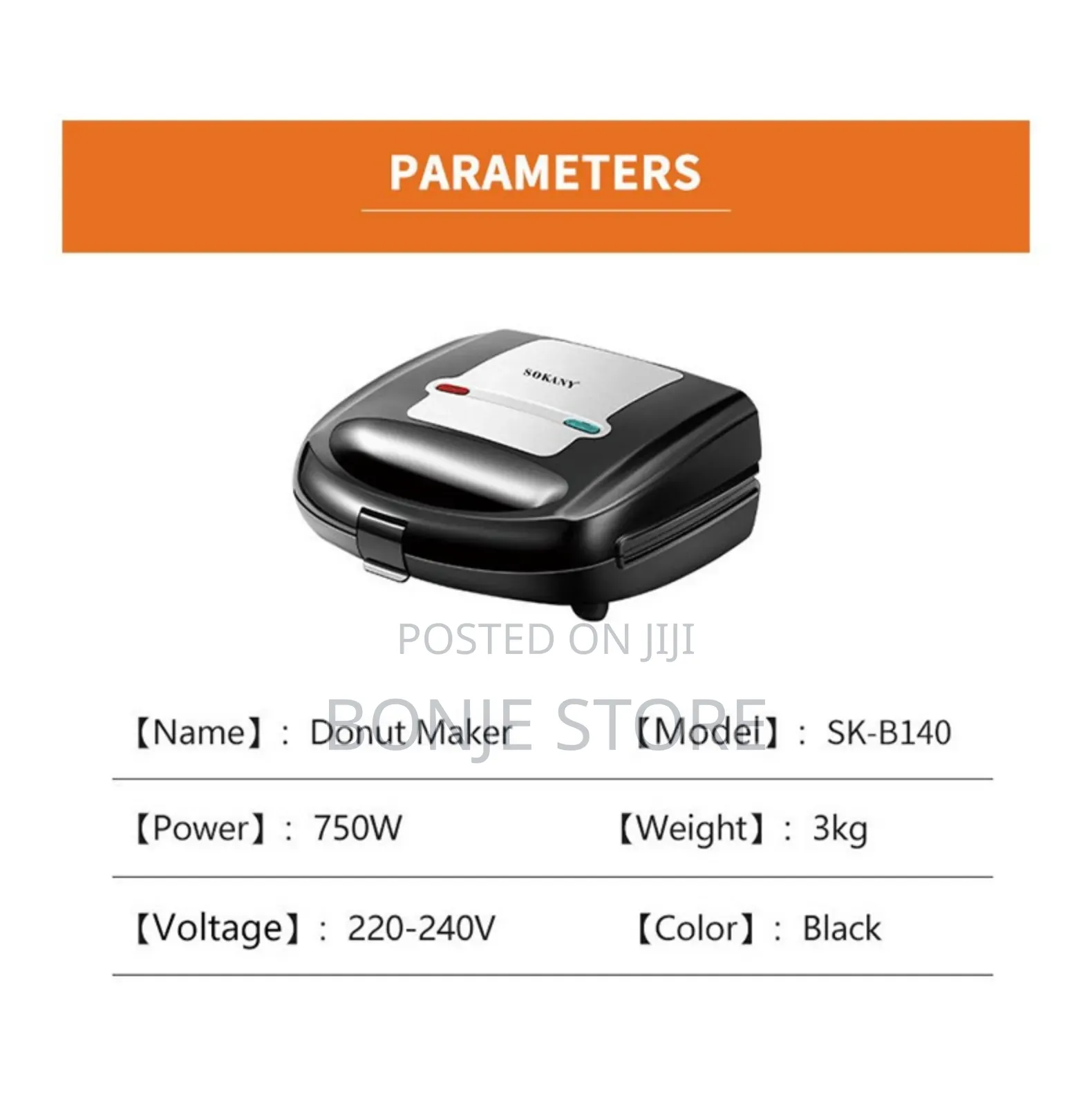Sokany B140 8-in-1 Sandwich Maker With Detachable Plates