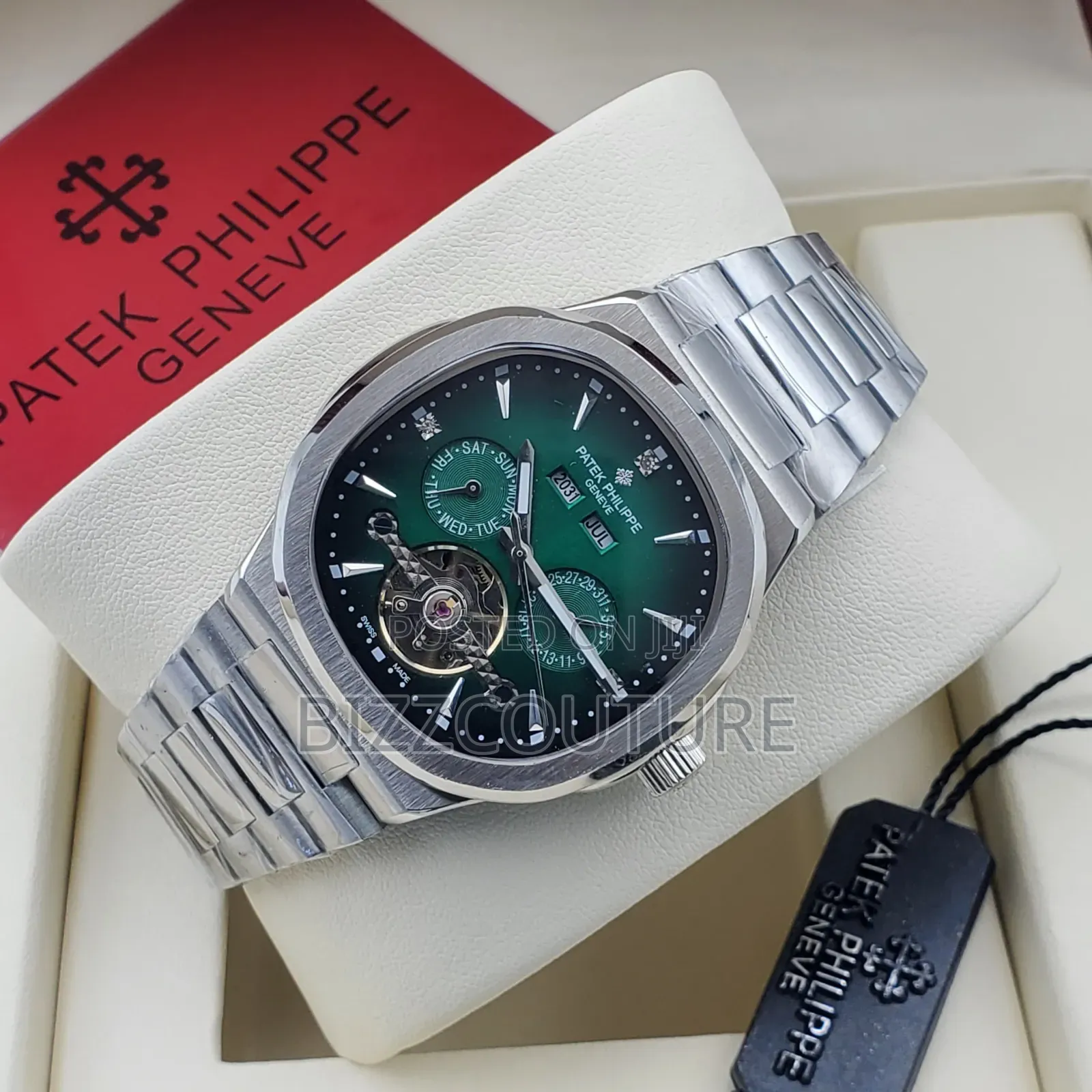 Original Patek Philippe Green Dial Stainless Steel Watch
