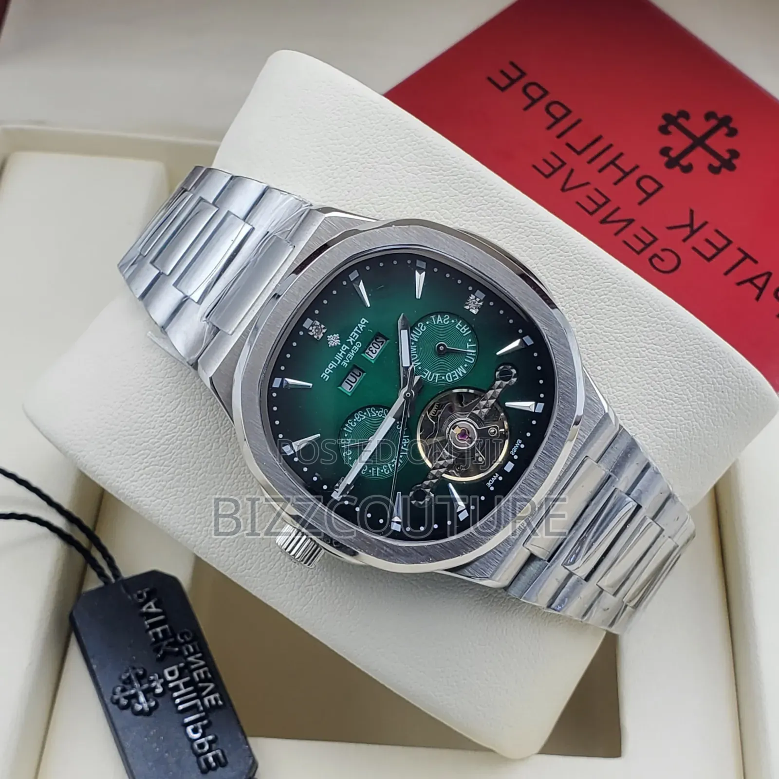 Original Patek Philippe Green Dial Stainless Steel Watch