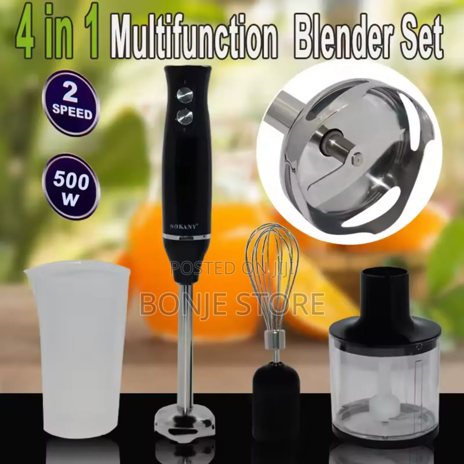 4 in 1 Handheld Mixer 500w 220v Stainless Steel Blade