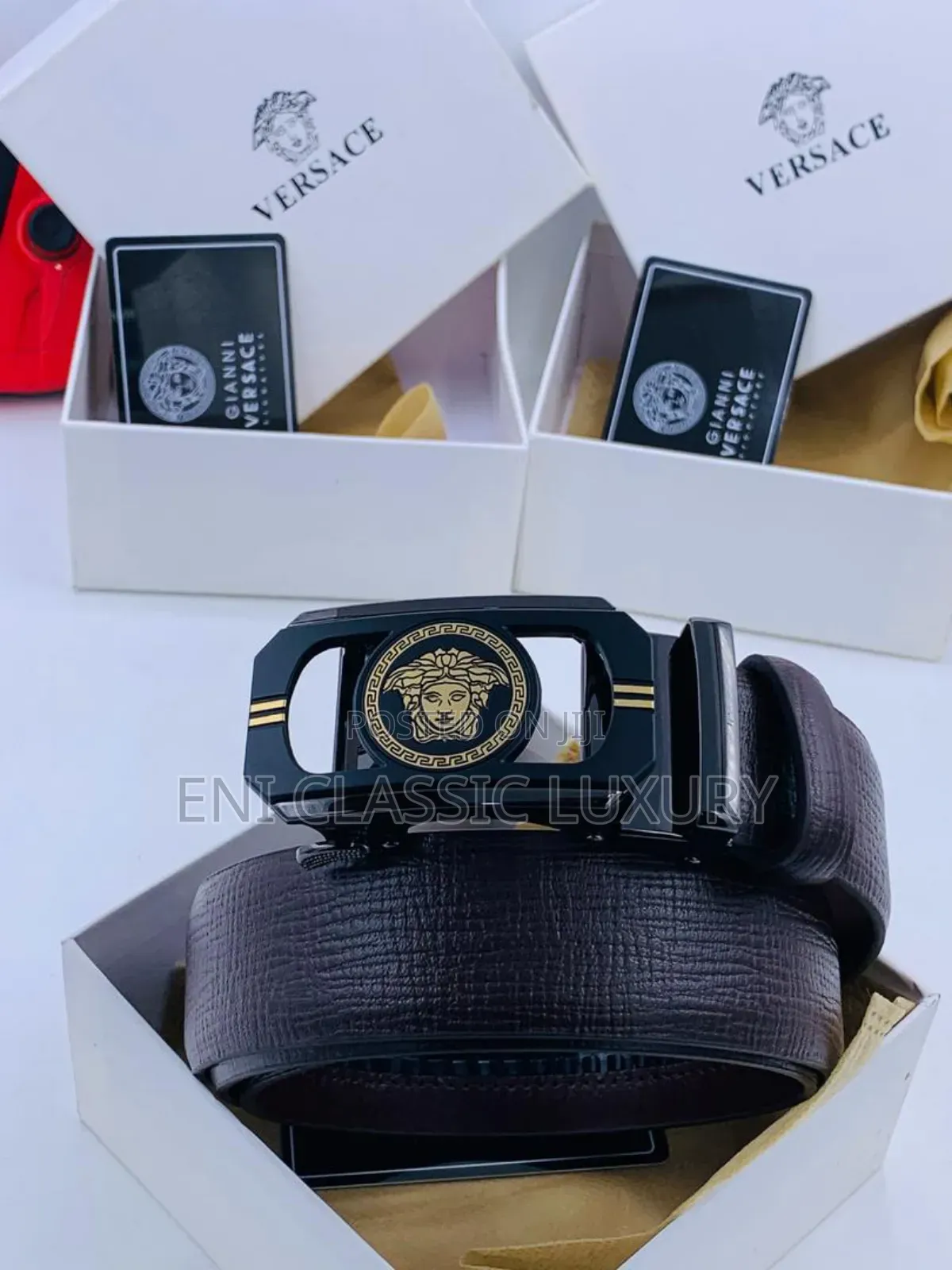 Original Luxury Leather Belts Versace Well Branded Package
