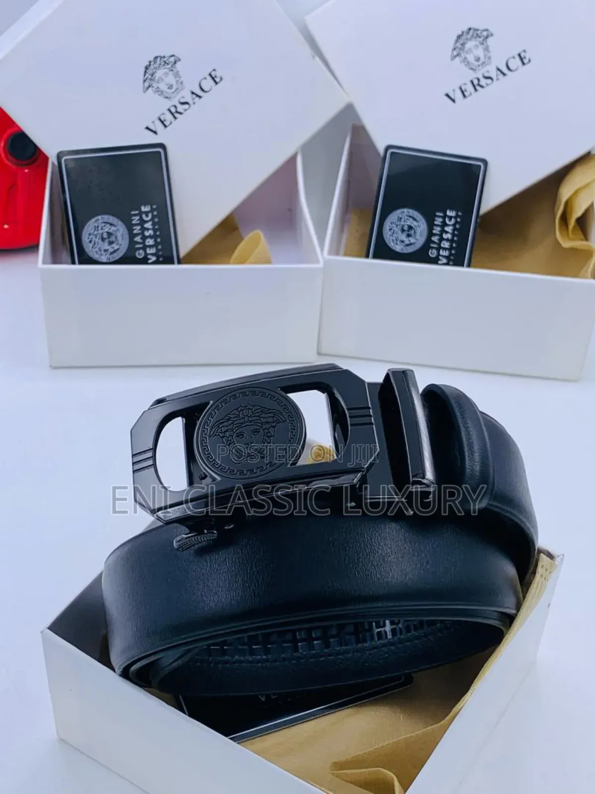 Original Luxury Leather Belts Versace Well Branded Package