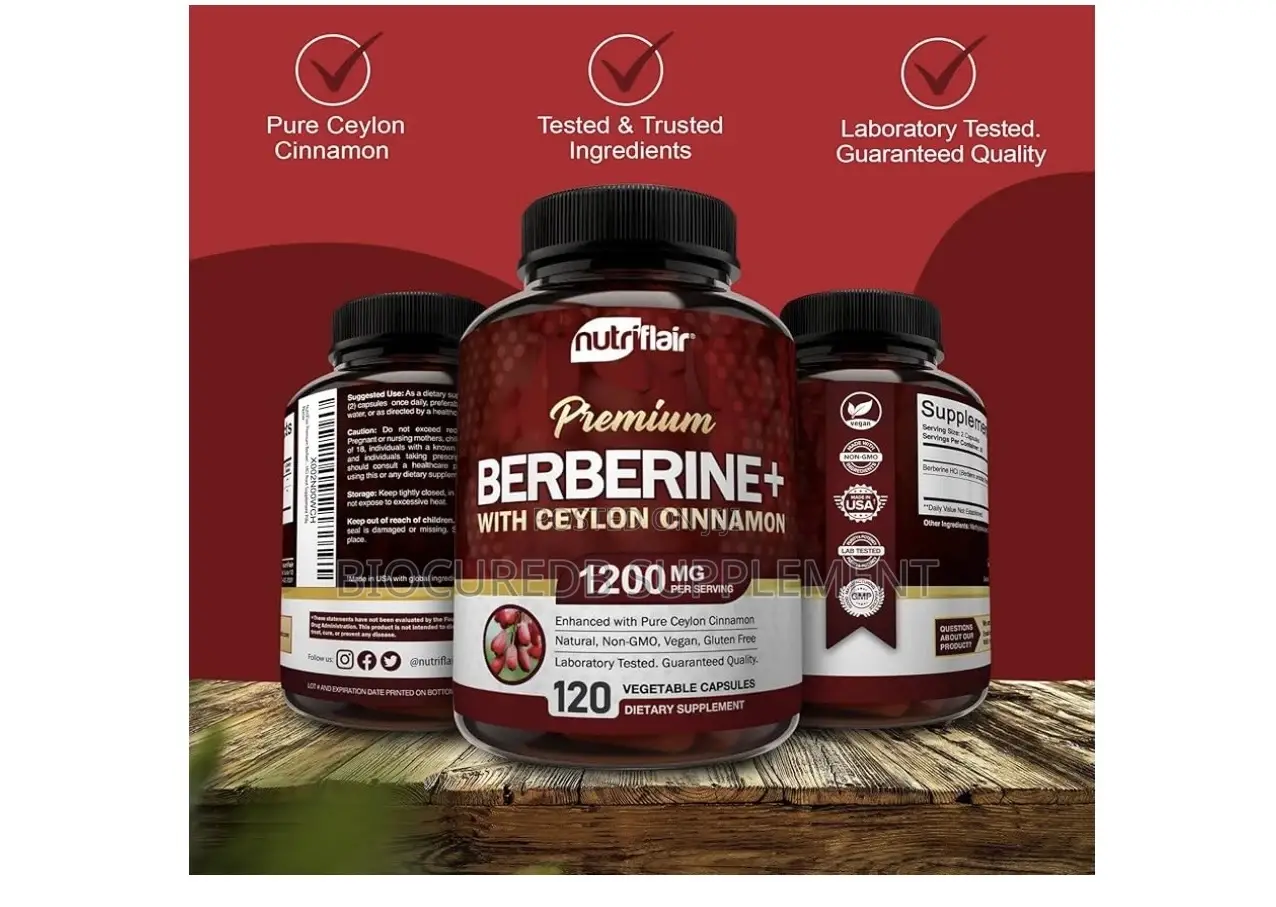 Nutriflair Premium Berberine HCL 1200mg, 120 Capsules