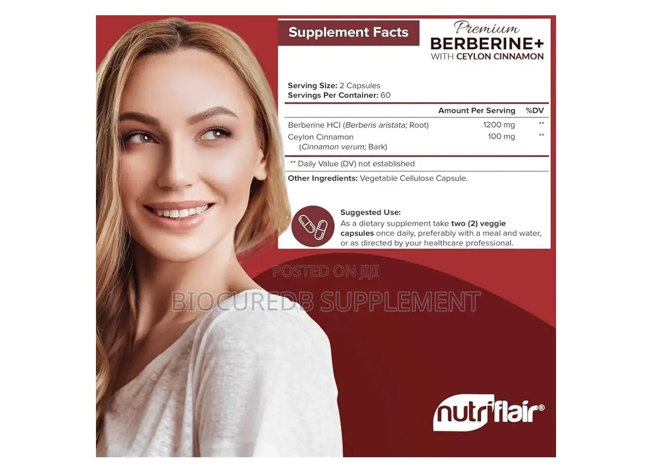 Nutriflair Premium Berberine HCL 1200mg, 120 Capsules