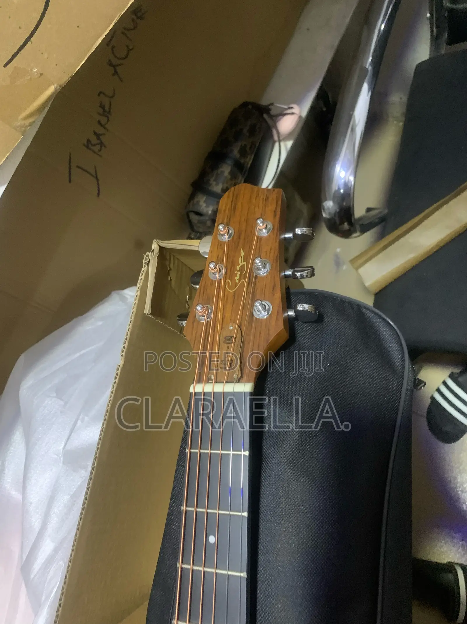 Smiger Lg-09 Engraved Hole 40” Electro Acoustic Guitar