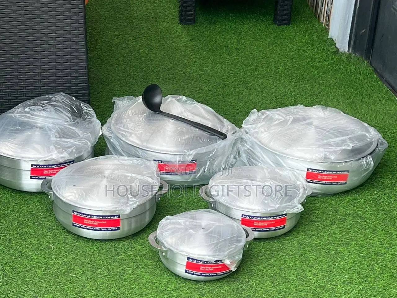 7pcs Polished Big Size Aluminum Pot Set