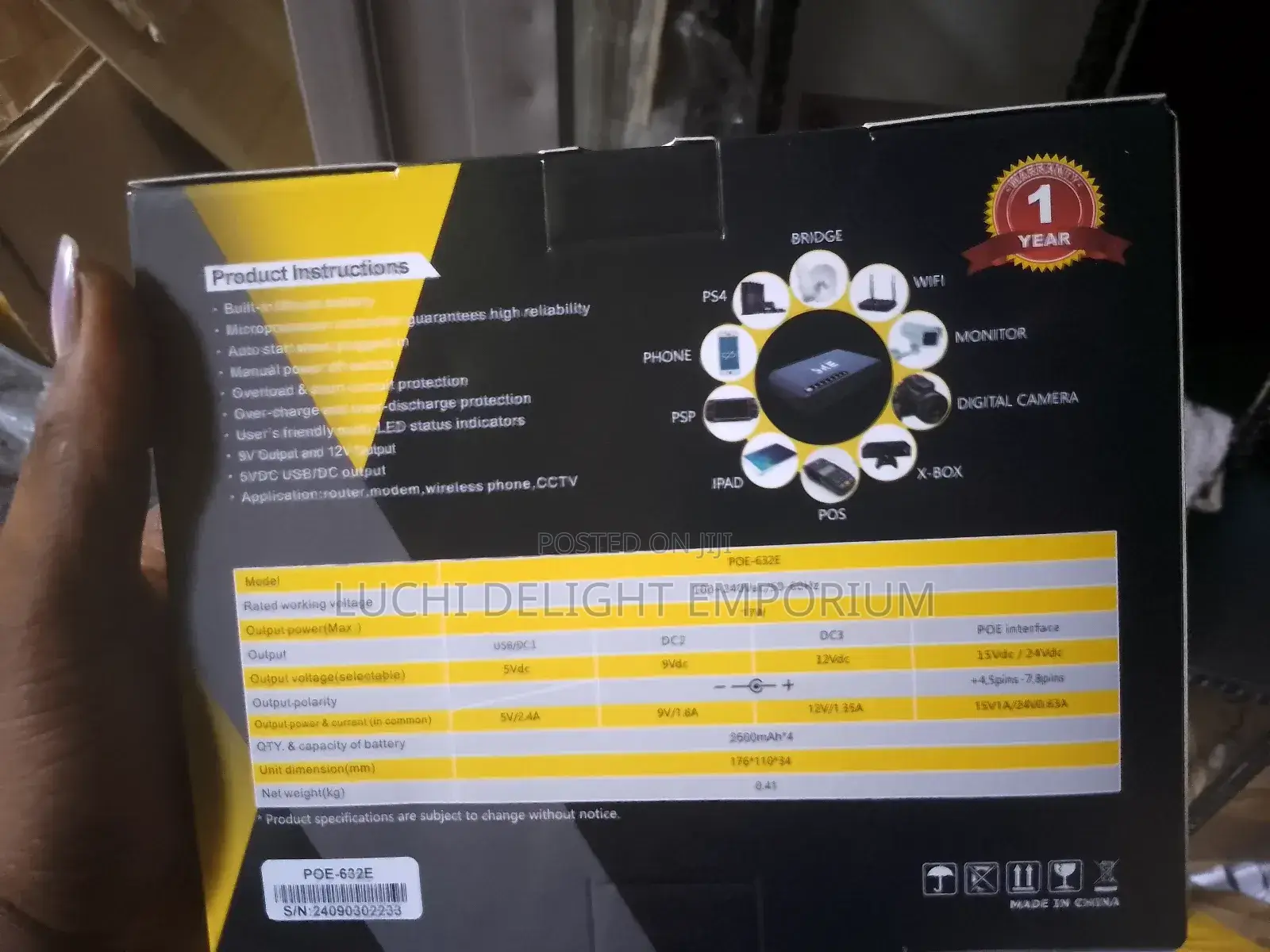Ske Mini Ups 10000mah 17w 5/9/12v (Poe-632e)