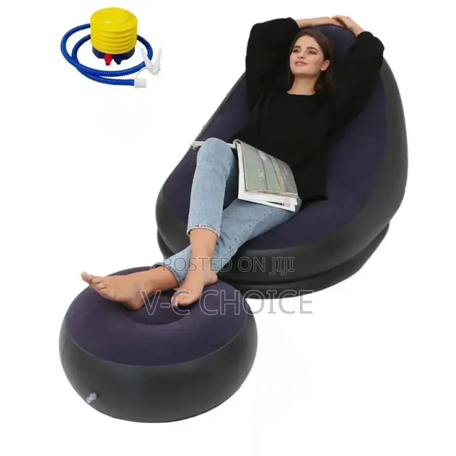 Inflatable Leisure Bean Bag Sofa Chair With Electric Pump