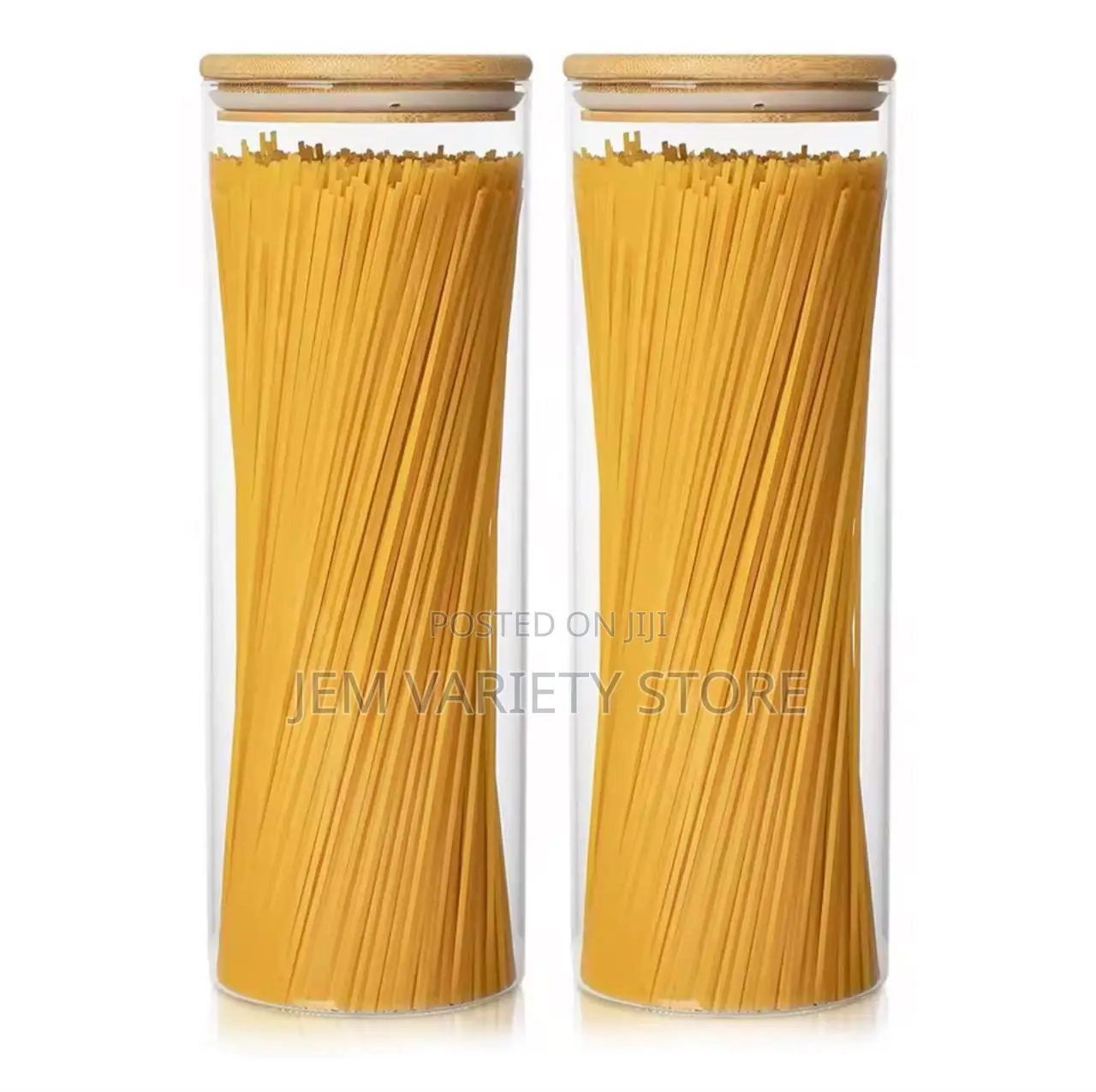 Tall Spaghetti Jars With Bamboo Lids