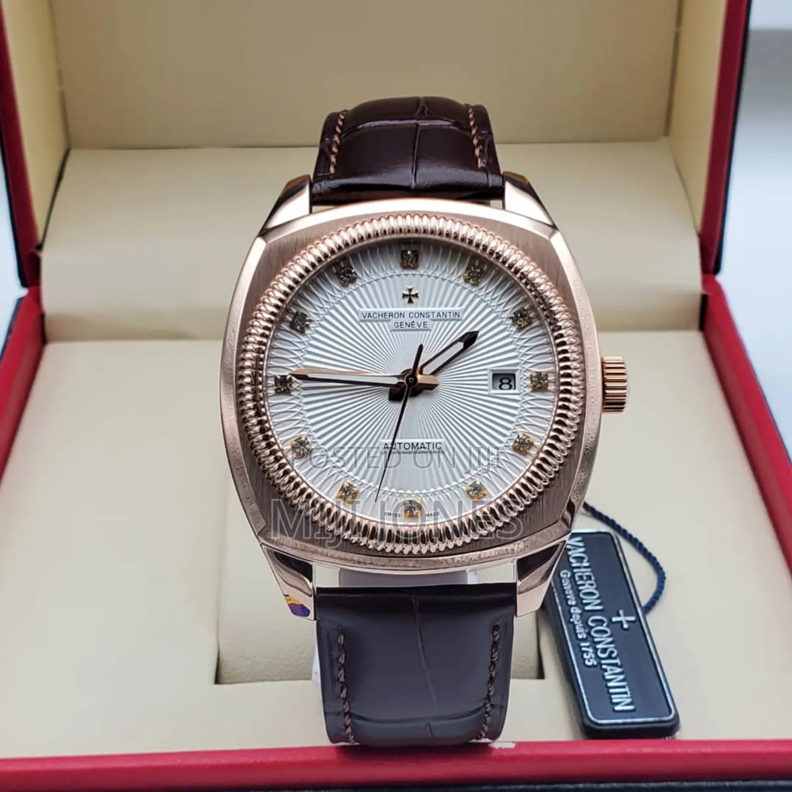 . "Copy Vacheron Constantin Men's Leather Automatic Watch"