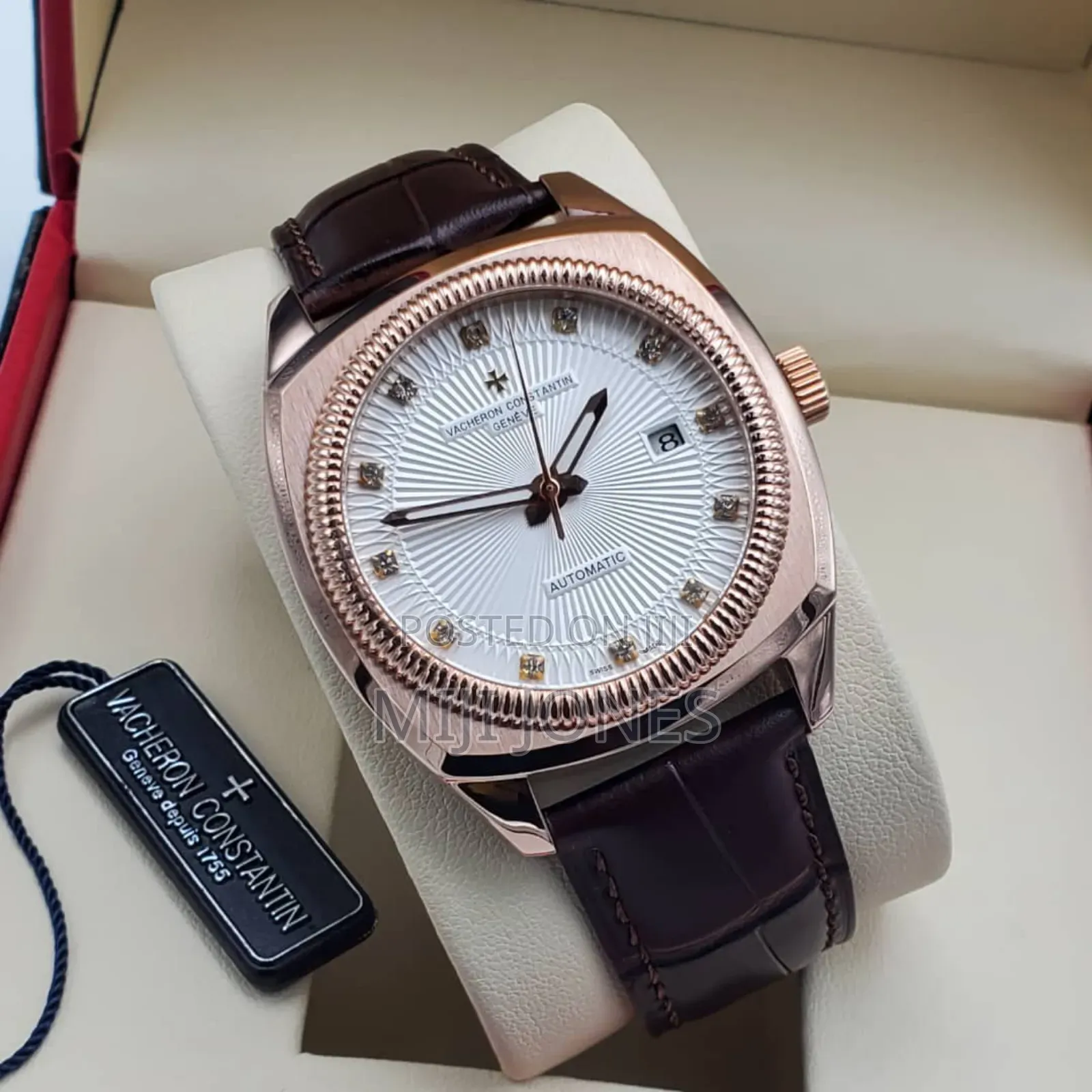 . "Copy Vacheron Constantin Men's Leather Automatic Watch"