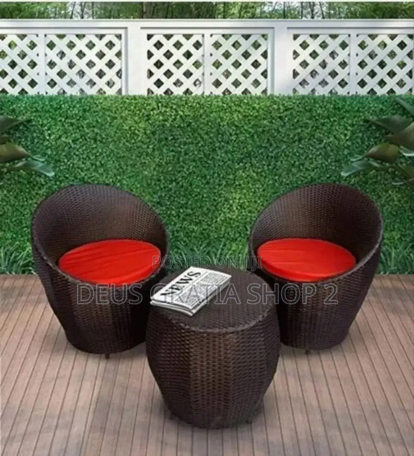 Husband and Wife Rattan Table and Chairs