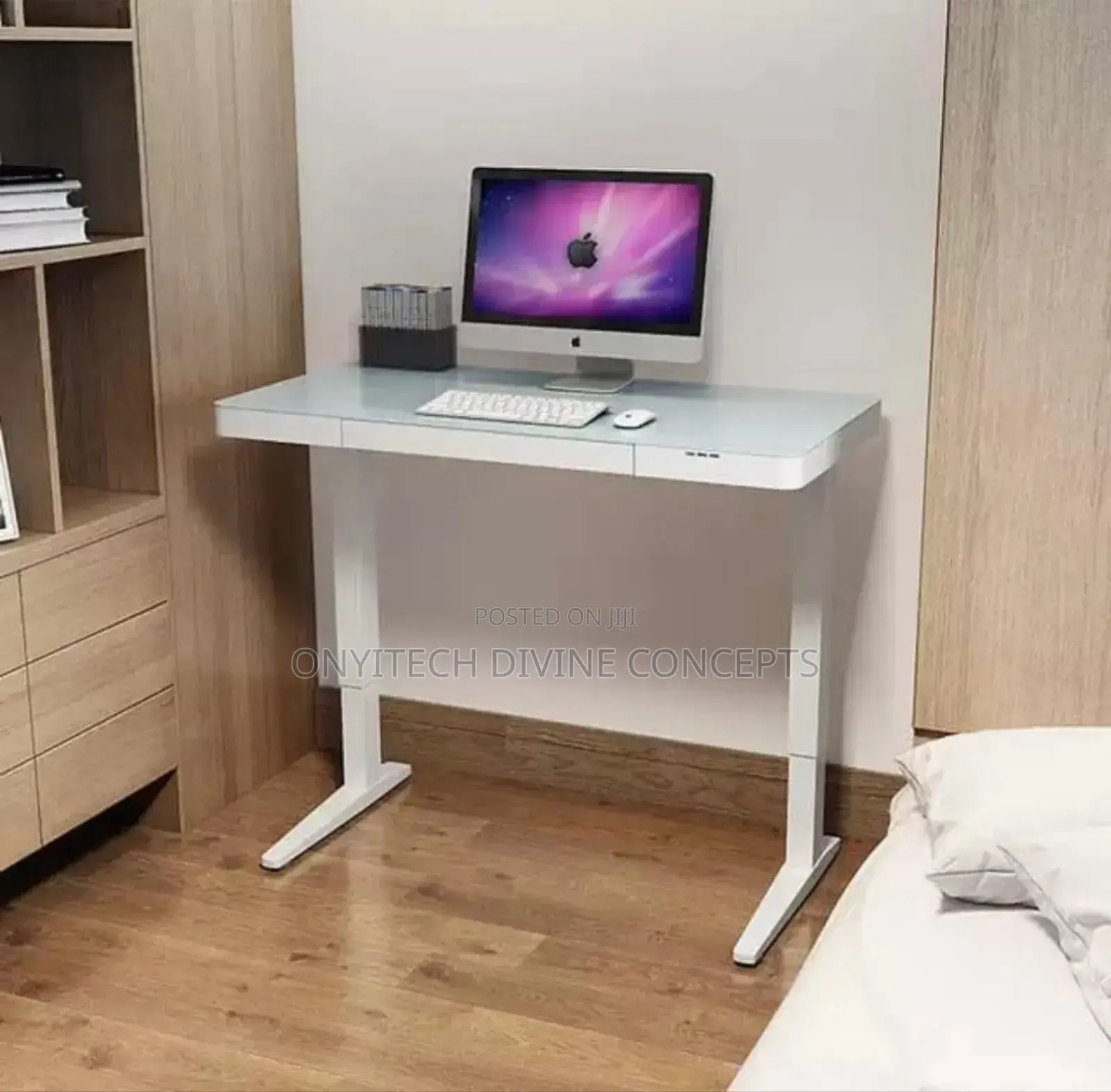 Exclusive Electric Table With Soft Touch and Wi-Fi White