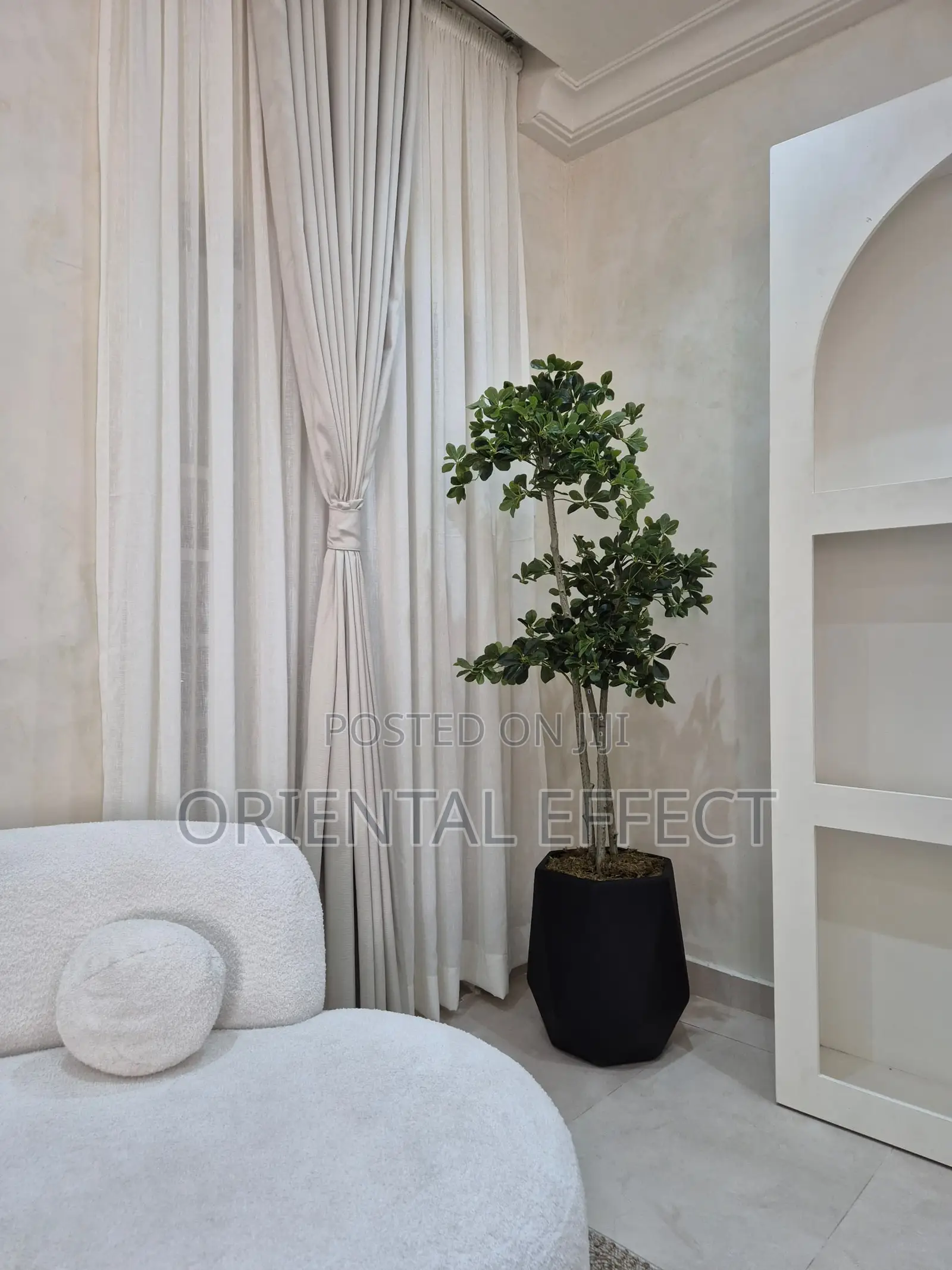 Artificial Twisted Cedar Tree With Black Matte Coral Pot