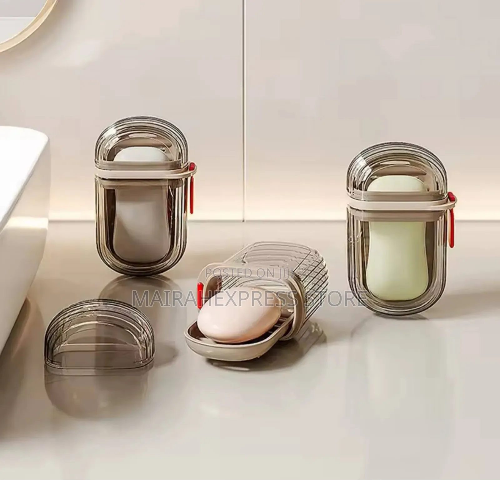 Portable Soap Dish With a Sealed Traveling Storage Box