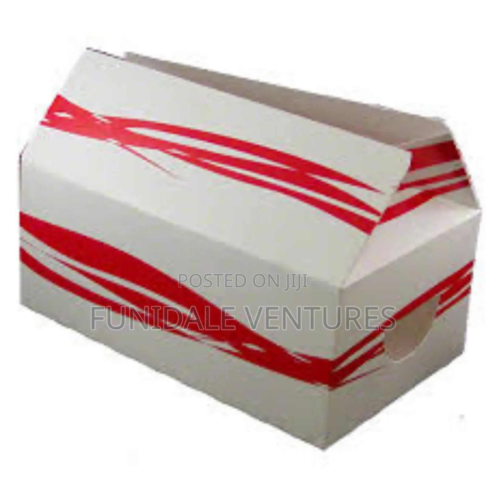 100pcs Red White Printed Take Out Box 9" X 5" X 3"