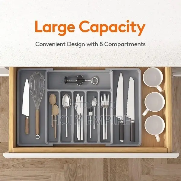 Expandable Adjustable Large Plastic Kitchen Utensil Organi