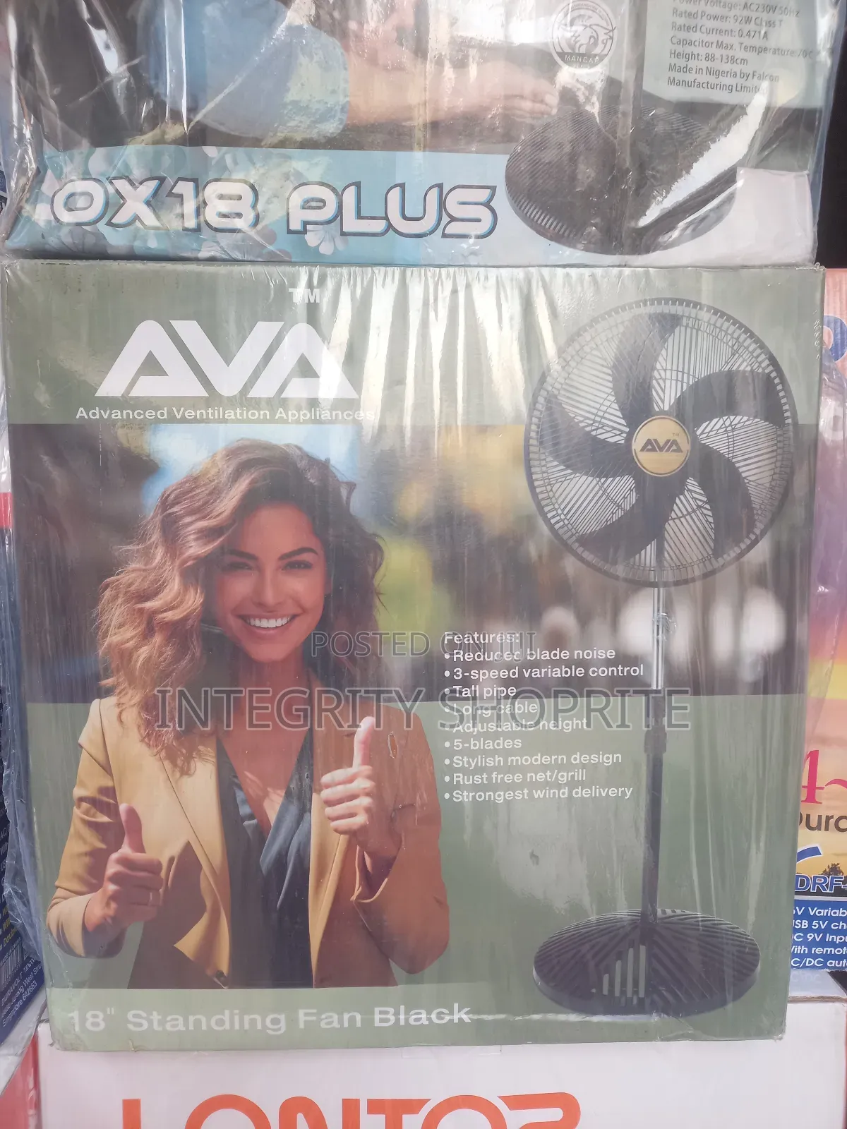 Ava Advanced Ventilation 18 Inches 5-Blades Standing Fan
