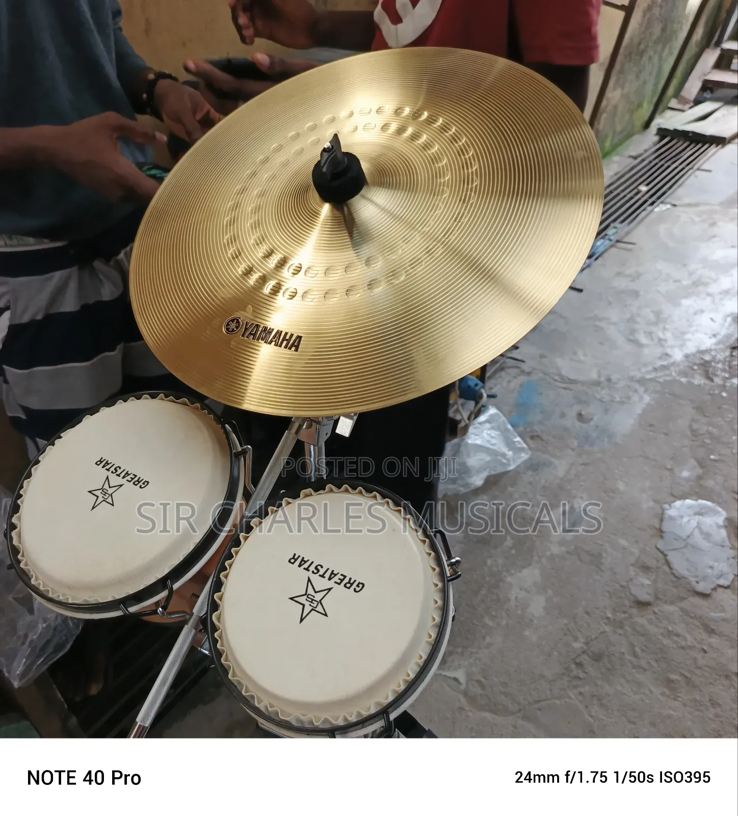 Professional Greatstar Bongo Drum With Cymbal Plate