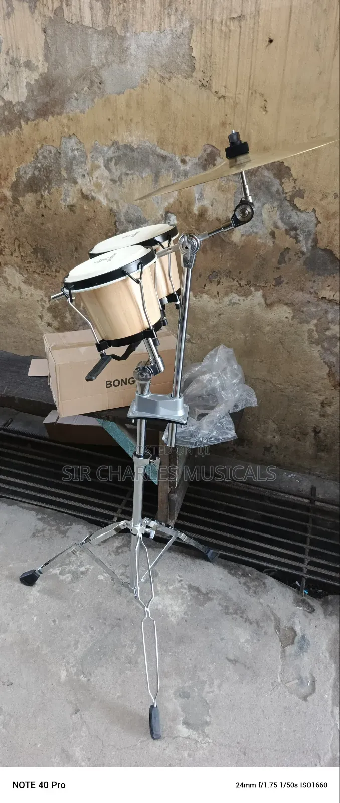 Professional Greatstar Bongo Drum With Cymbal Plate