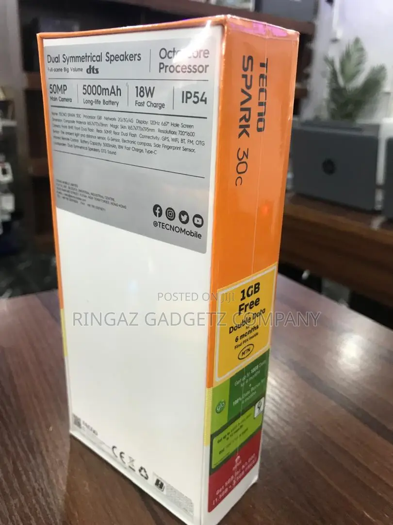 New Tecno Spark 30C 128 GB Black