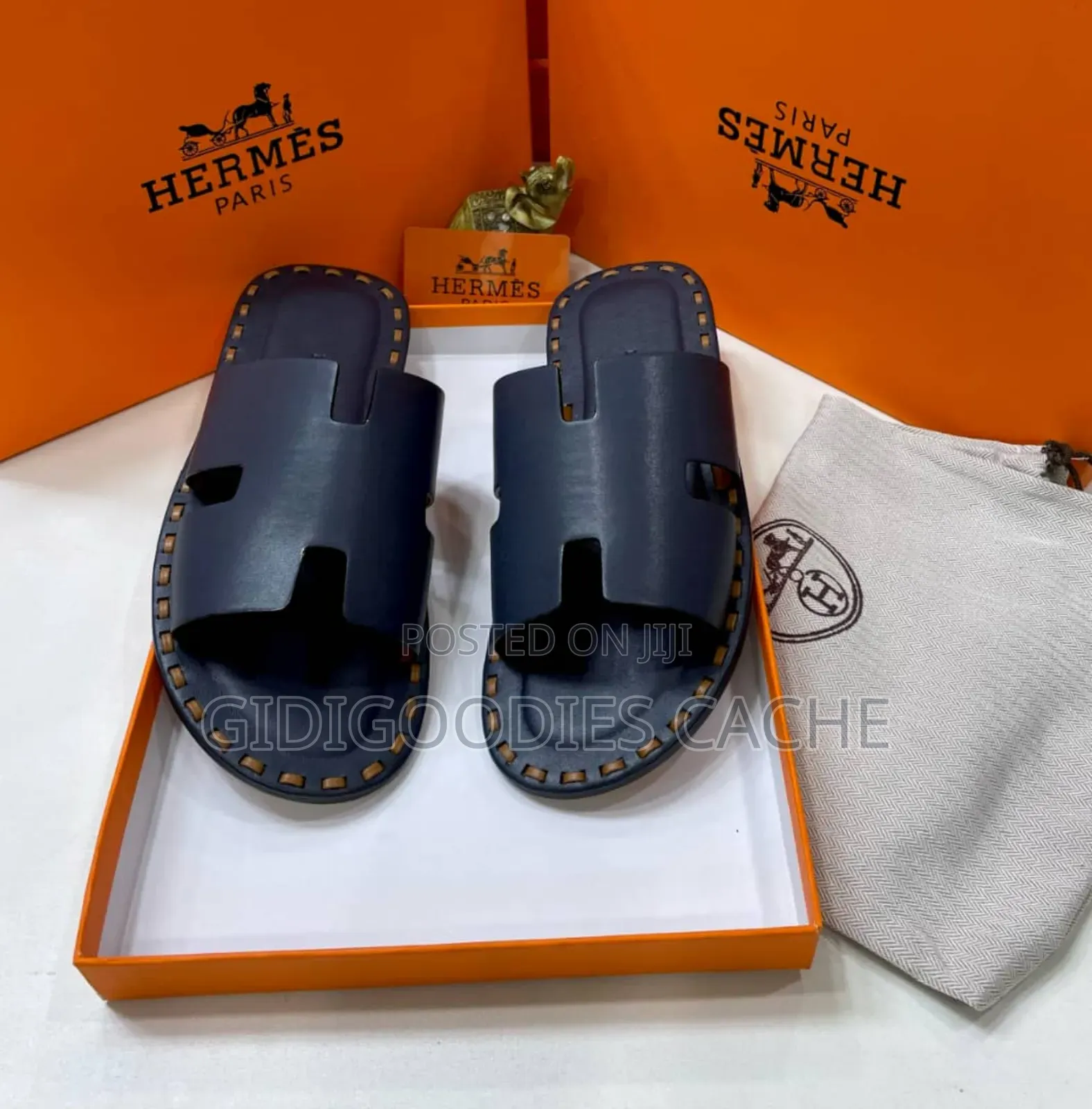 Hermes Stitched Leather Chappals