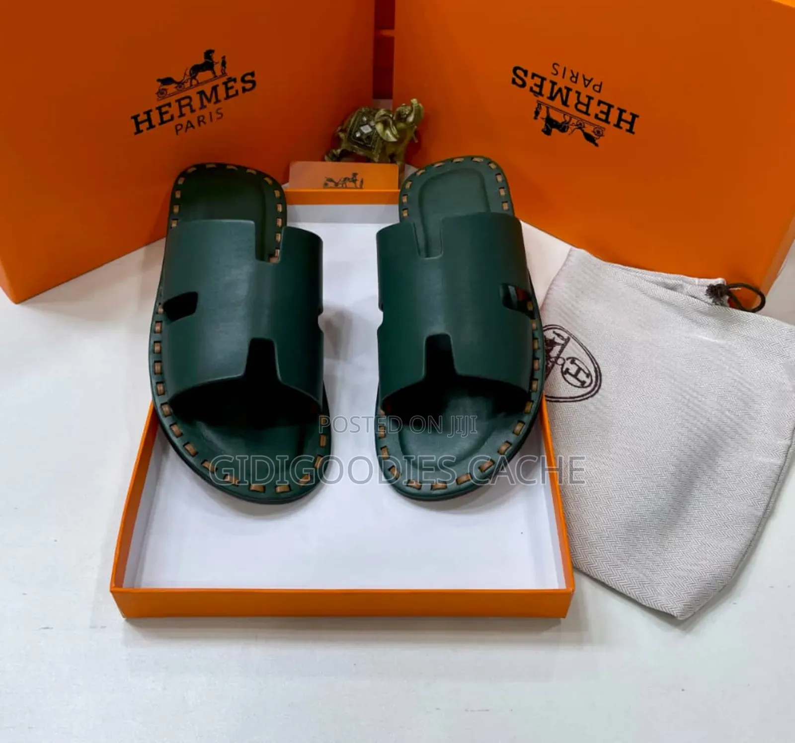 Hermes Stitched Leather Chappals