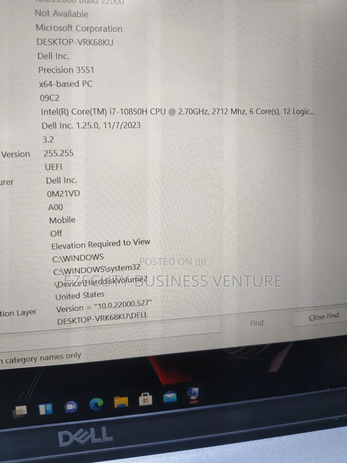 Laptop Dell Precision 15 3551 32GB Intel Core i7 SSD 512GB