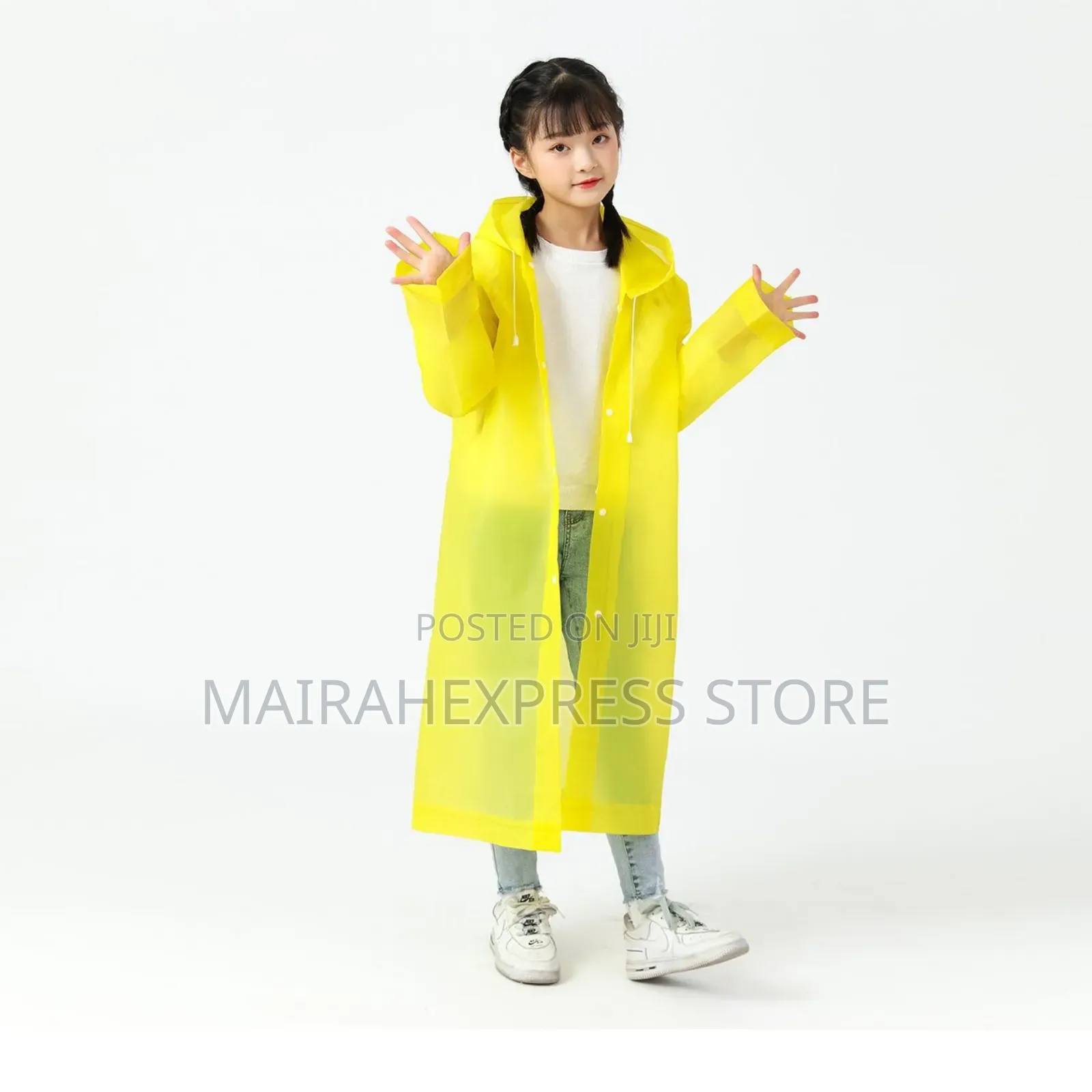 Kiddies Eva Heavy-Guage Waterproof Vinyl Raincoat (Yellow)
