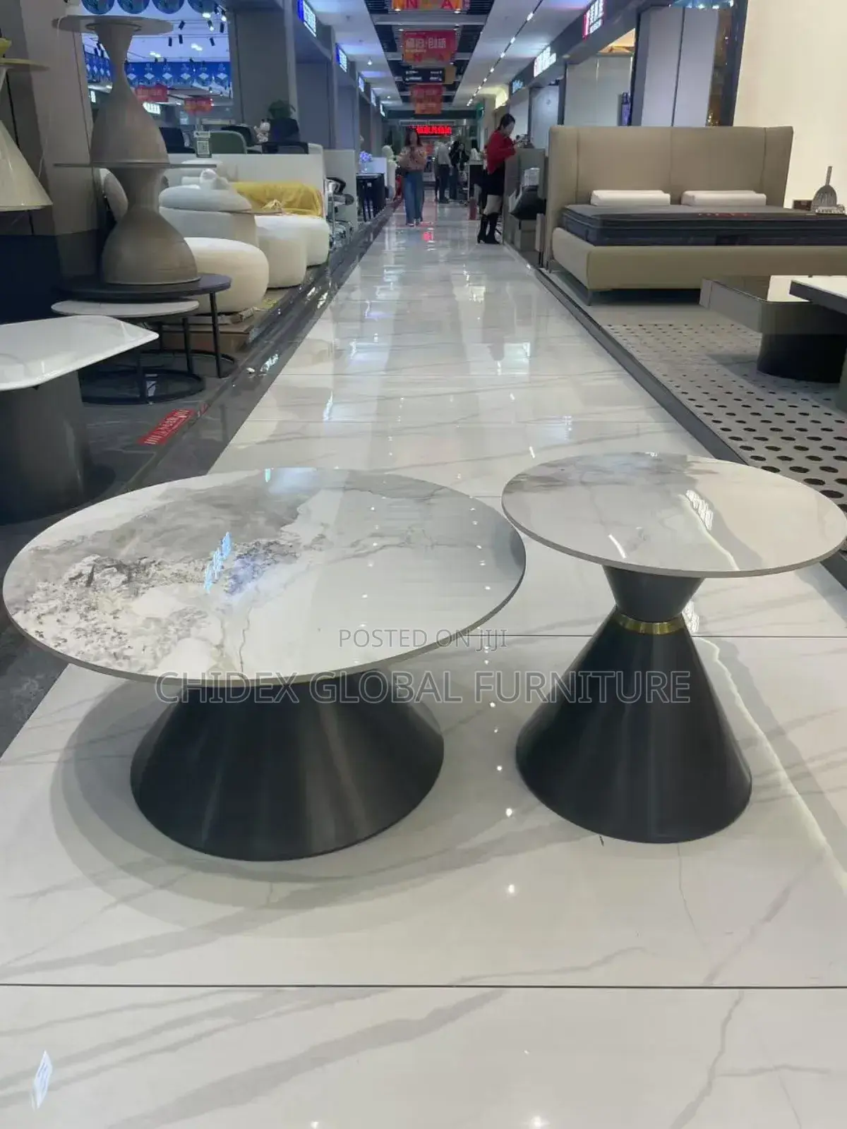 2 in 1 Marble Center Table With Steel Base