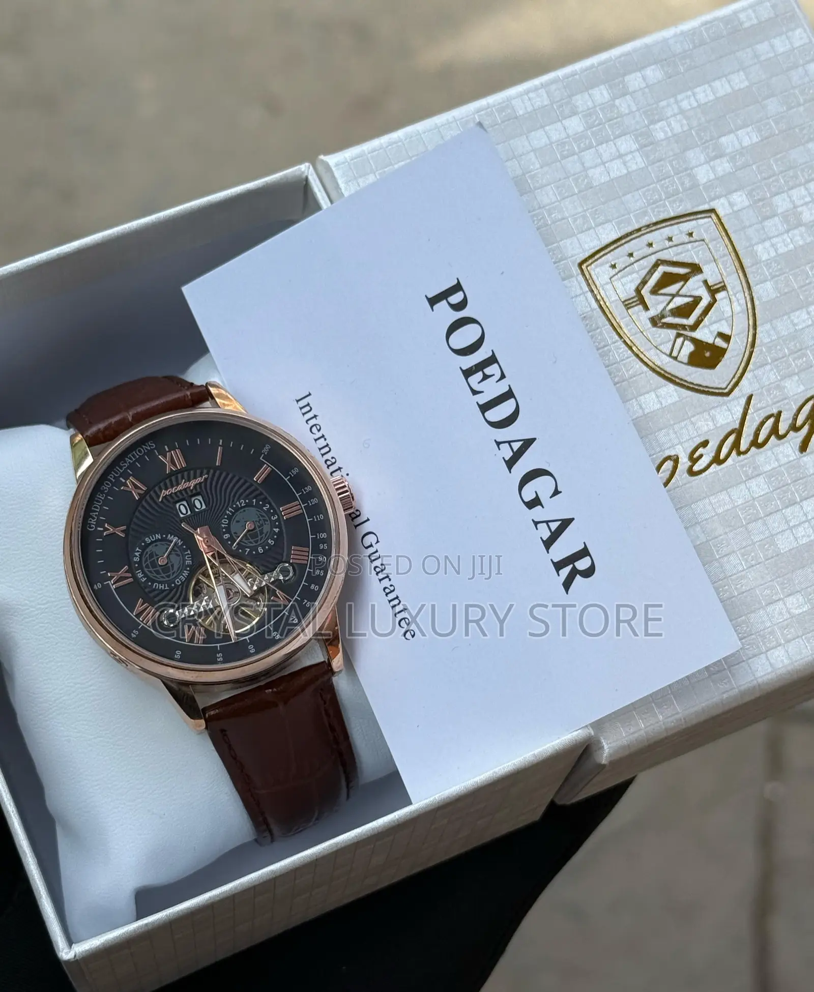 Poedagar Quality Men Genuine Leather Wristwatch