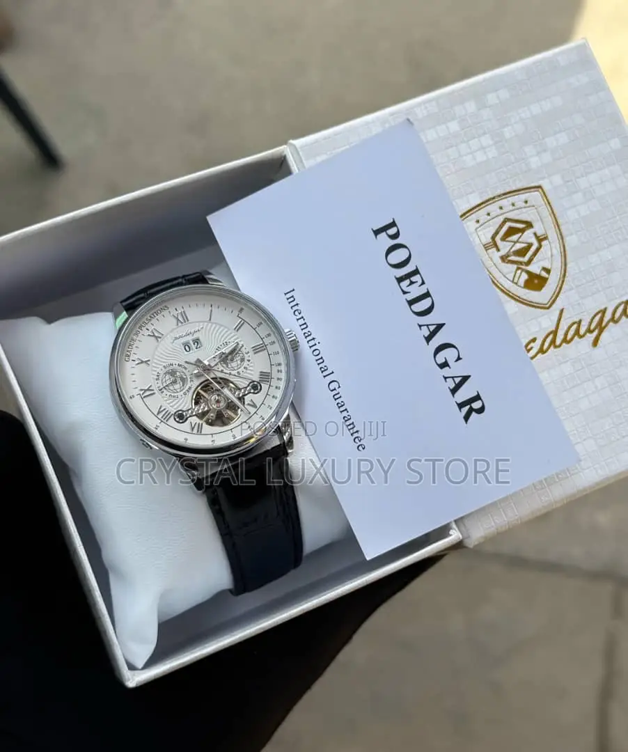 Poedagar Quality Men Genuine Leather Wristwatch