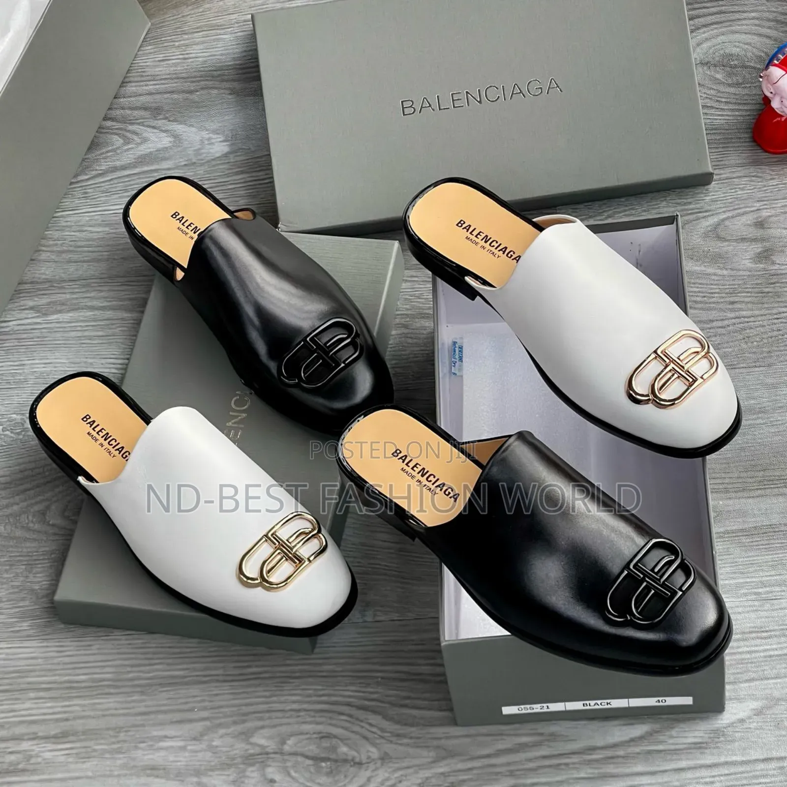 White Leather Half Shoe