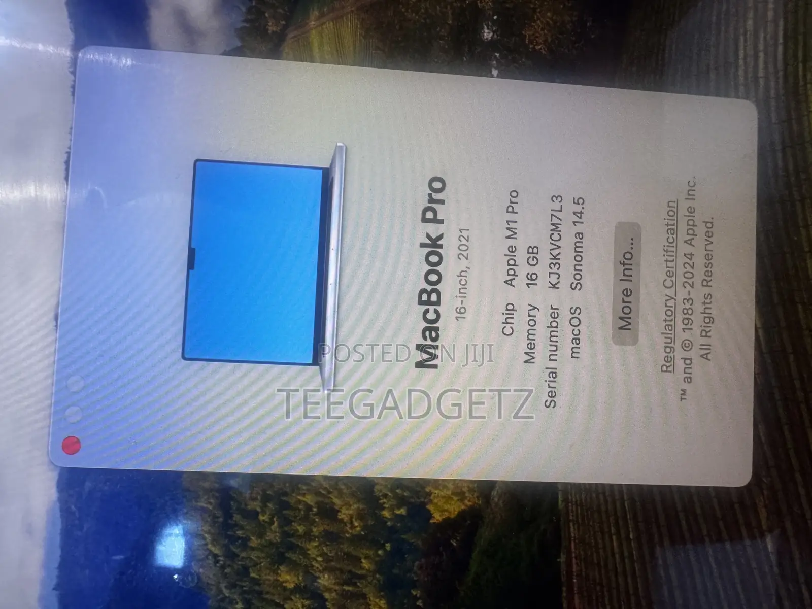 Laptop Apple MacBook Pro 2021 M1 16GB Apple M1 Pro SSD 512GB