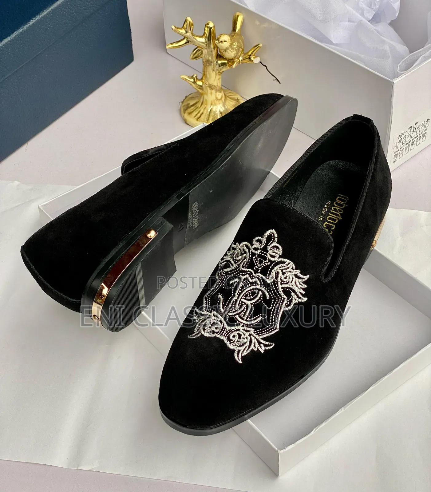Original Luxury Suede Leather Shoes Roberto Cavalli