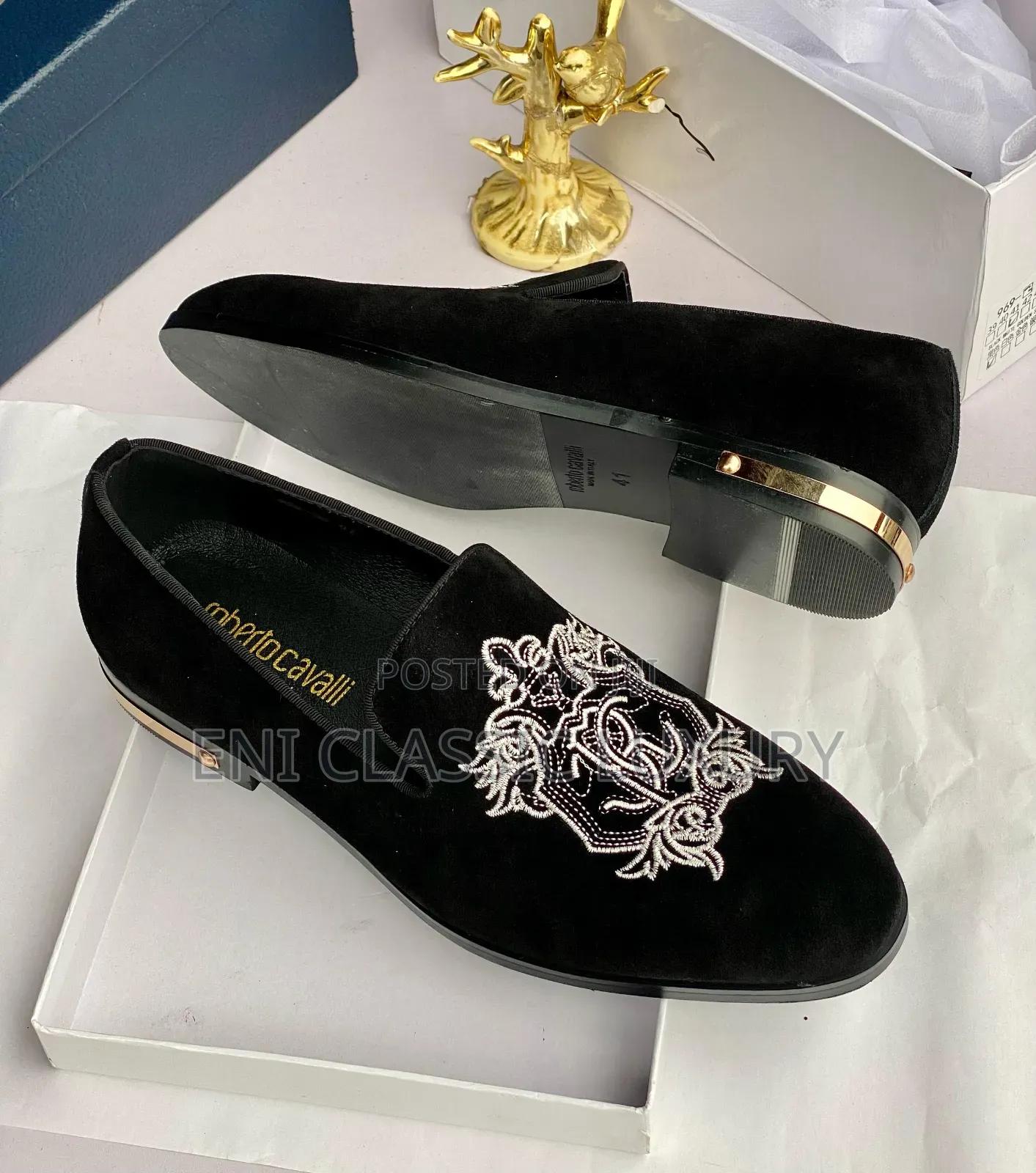 Original Luxury Suede Leather Shoes Roberto Cavalli