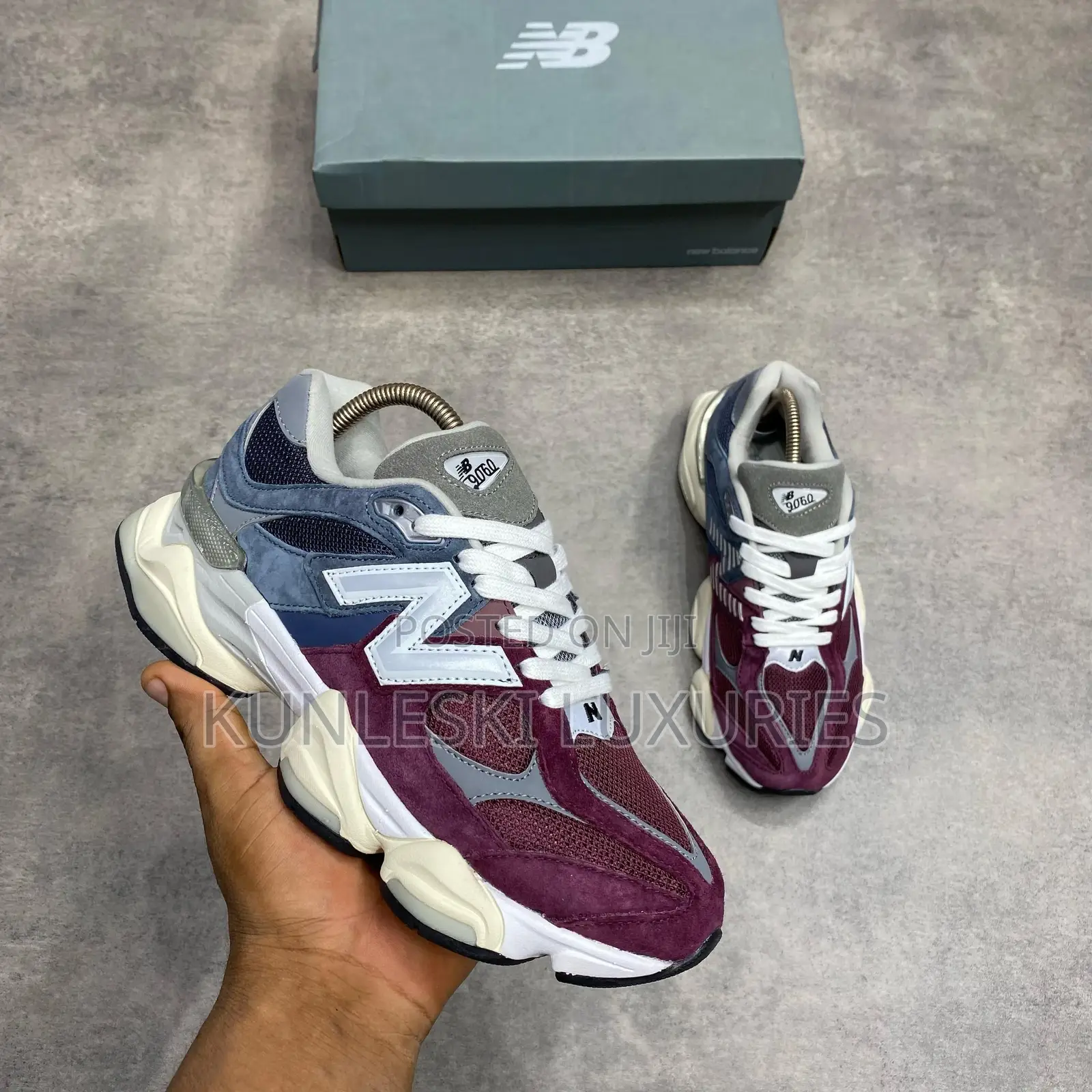 Original New Balance 9060 Split Red Blue Sneakers