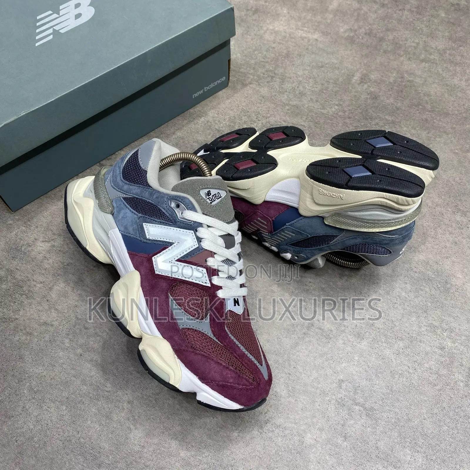 Original New Balance 9060 Split Red Blue Sneakers