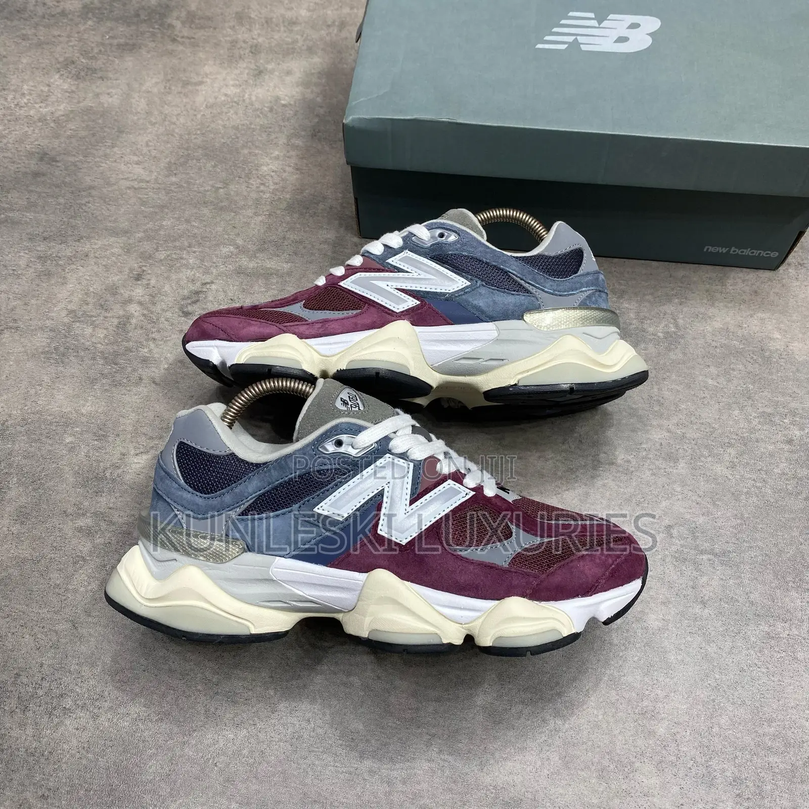 Original New Balance 9060 Split Red Blue Sneakers